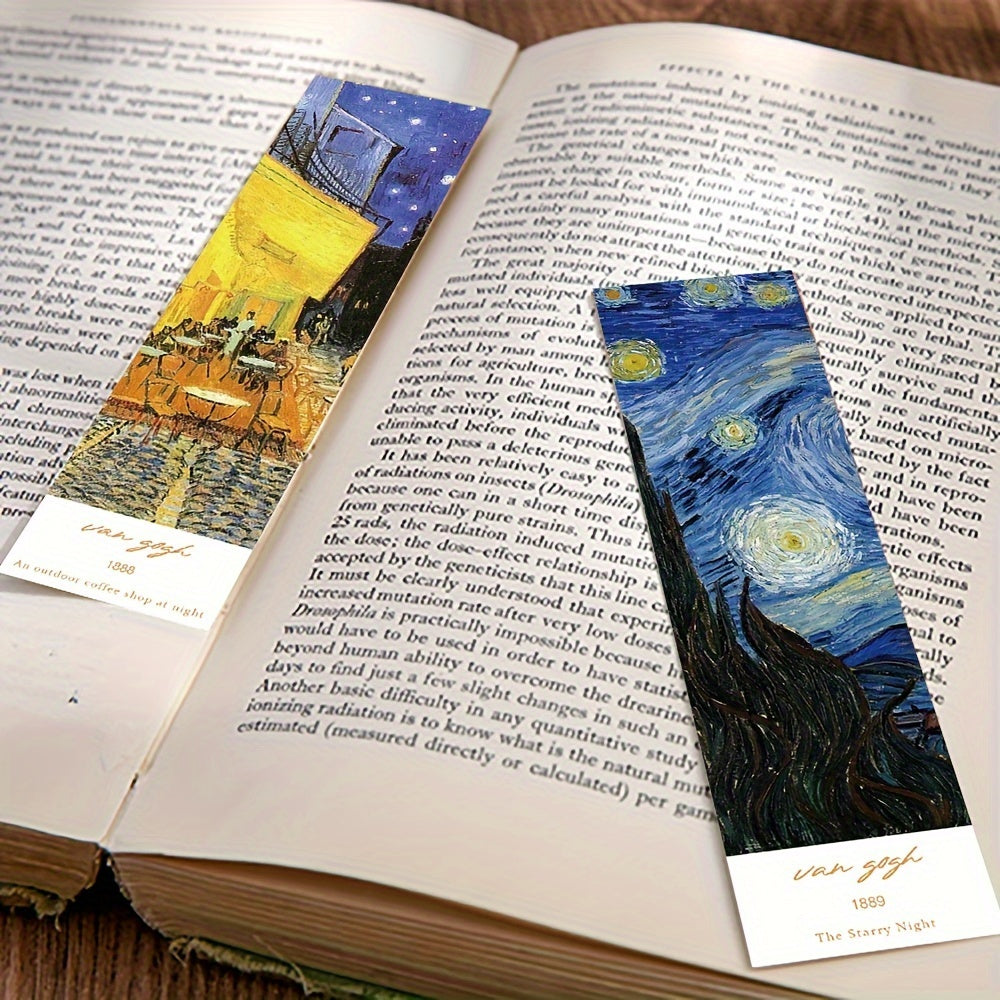 30pcs Classic Oil Painting Art Bookmarks Van Gogh Monet DIY Decor Small Cards