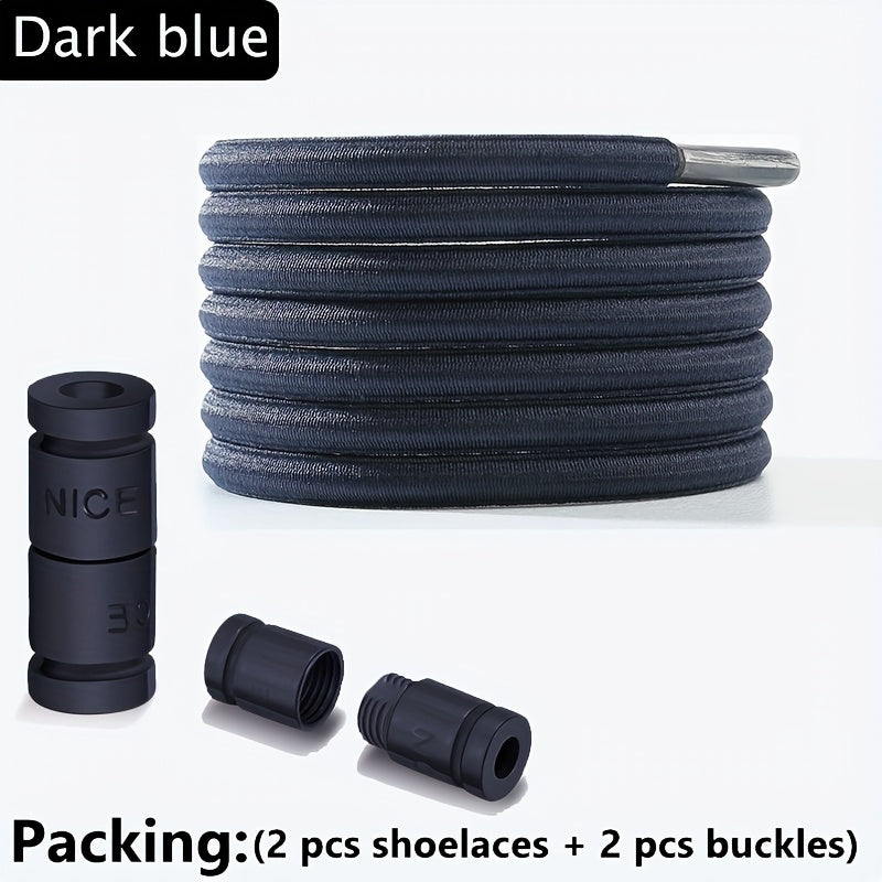 No-Tie Elastic Lace Shoes for Men and Women Quick-On Flat Shoe Laces