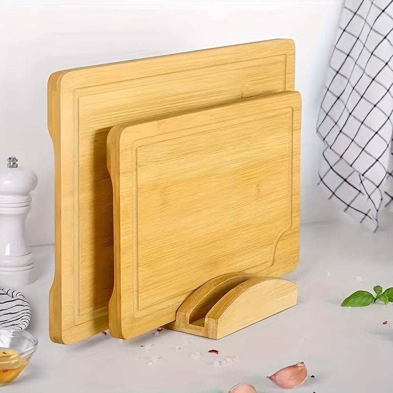 Set of 3 Bamboo Cutting Boards with Juice Grooves, Durable, Easy Handle