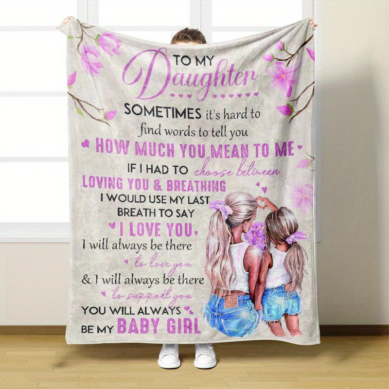 Flannel Blanket for Girls with Printed Design Cozy Throw for Couch Bed Travel