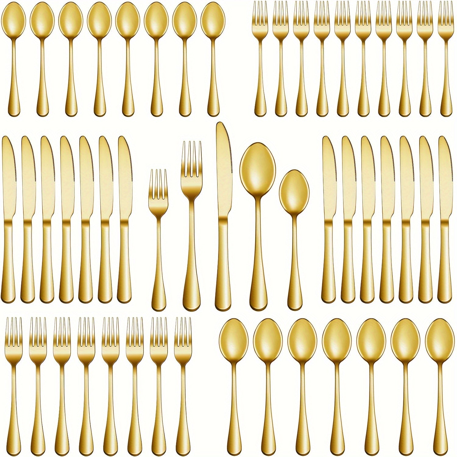 Set of 40/60 Stainless Steel Cutlery Gold Finish Mirror Polished Dishwasher Safe for Special Occasions