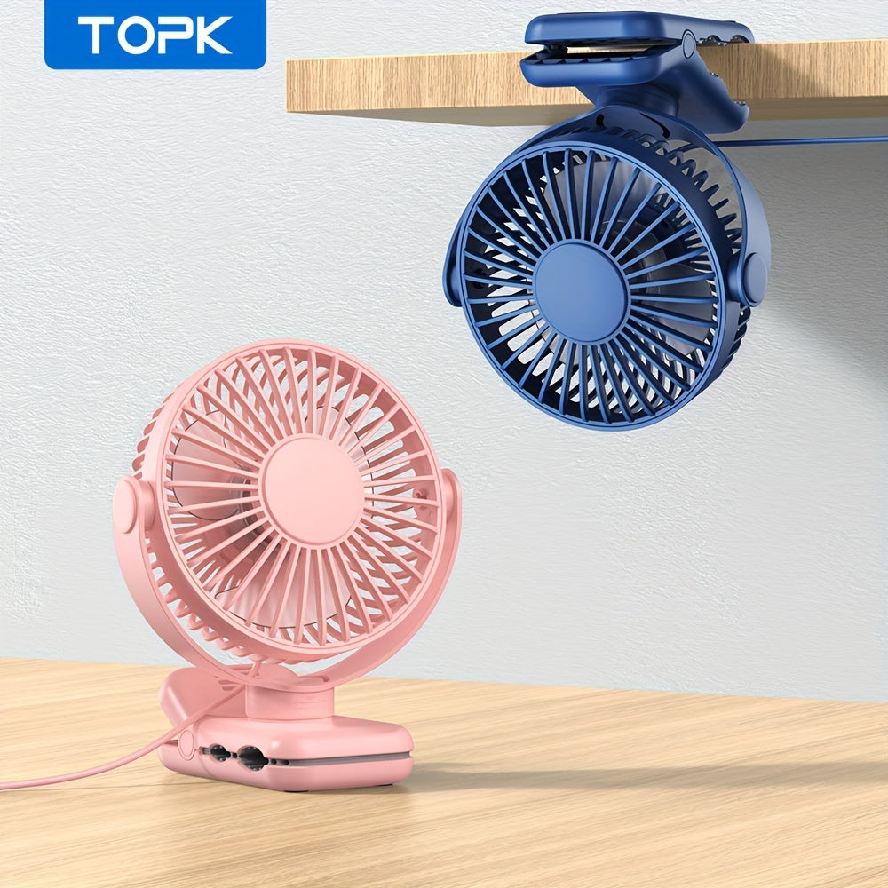 USB Clip Desk Fan with Brushless Motor Whisper-Quiet Strong Clamp Stylish Compact