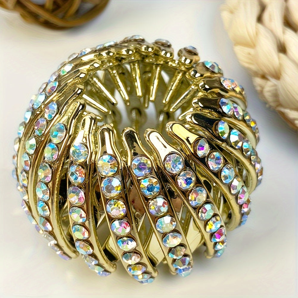Hair Accessory Bird Nest Hair Clip Rhinestone Ponytail Holder for Women Girls