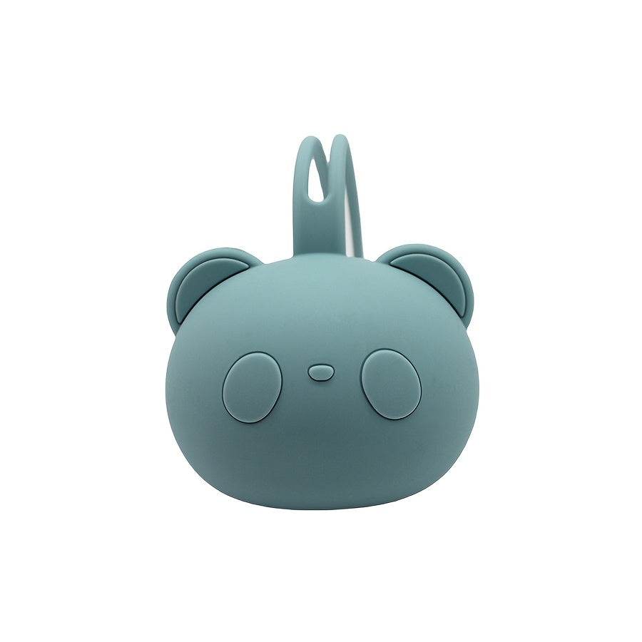 Sujetabiberón de silicona con cadena para todos los tamaños, forma de oso, estuche de almacenamiento seguro