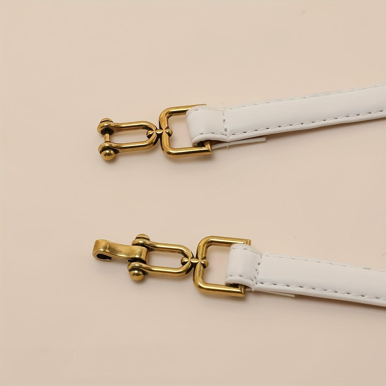 Women's PU Leather Waist Belt Vintage Double Buckle Solid Color Accessories