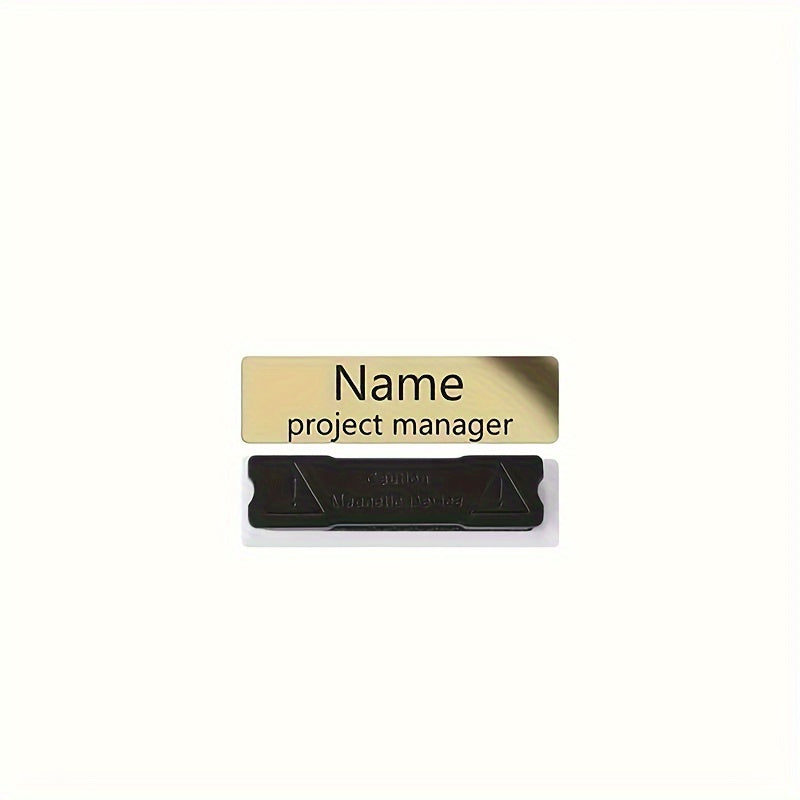 Personalized Stainless Steel Name Badge with Laser Engraving and Attachment Options