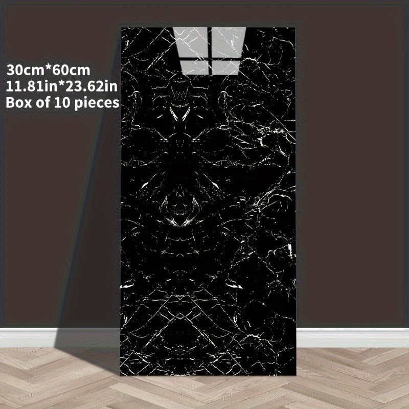 Marble Effect Self-Adhesive Wall Tiles Vinyl Waterproof Easy to Clean for Bathroom Kitchen Living Room Bedroom Pack of 10 20 or 50