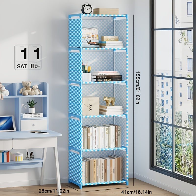 Metal Bookshelf with Multiple Tiers and Easy Assembly in 5 Colors