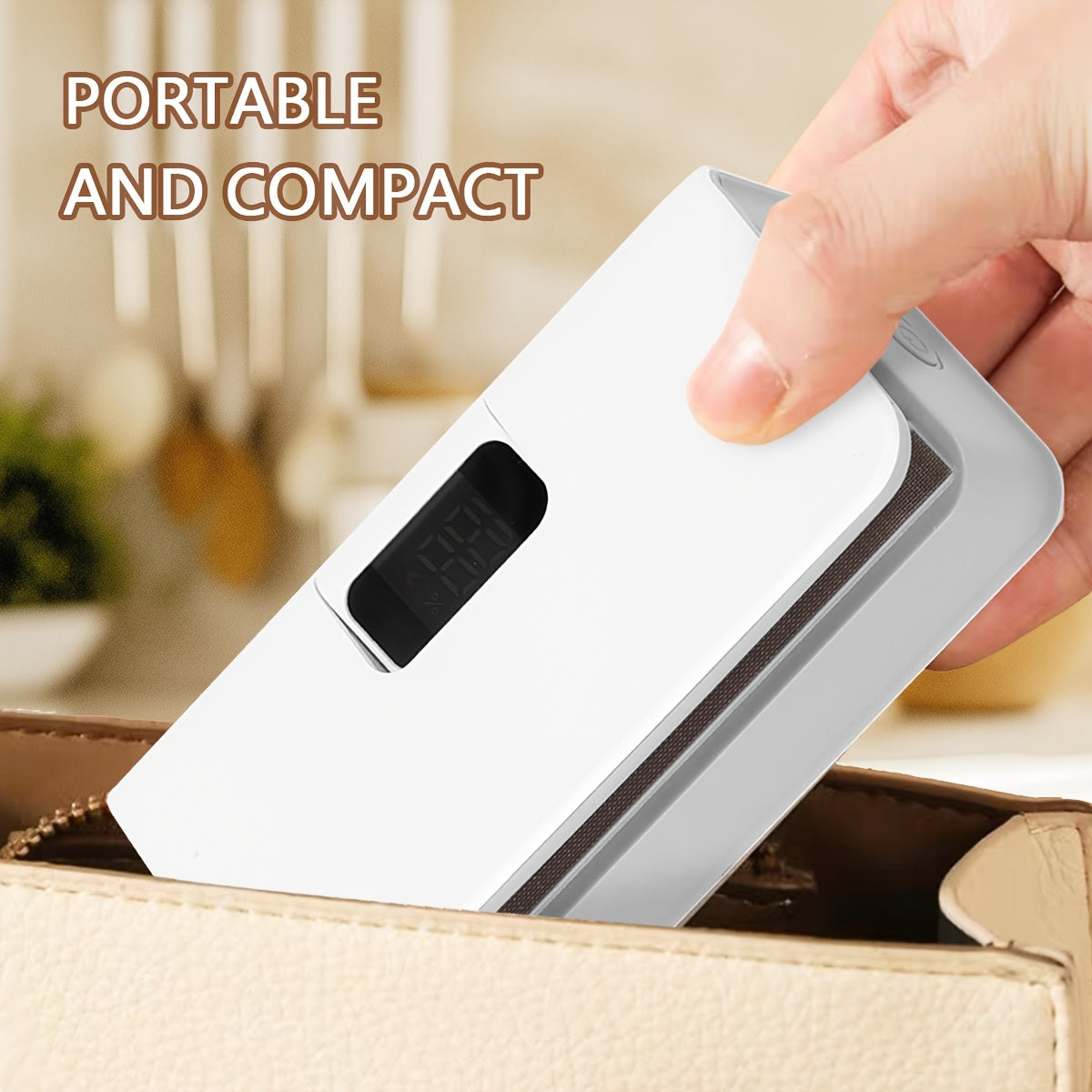 Mini Snack Sealer USB qayta tiklanadigan raqamli displey 6 tezlikli kompakt oziq-ovqat yopishqoq