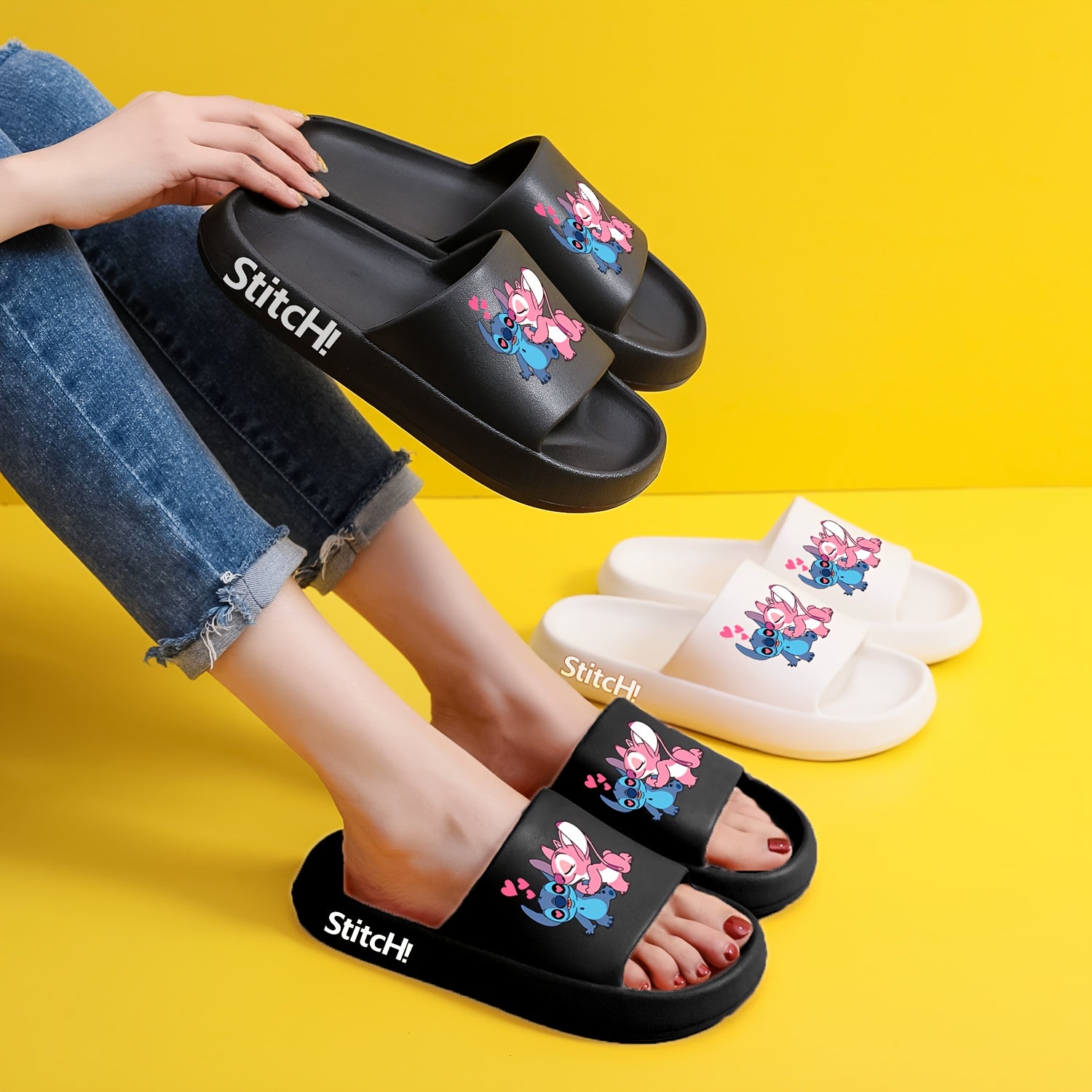 Women Indoor EVA Slippers for Travel Camping Beach Playful Design