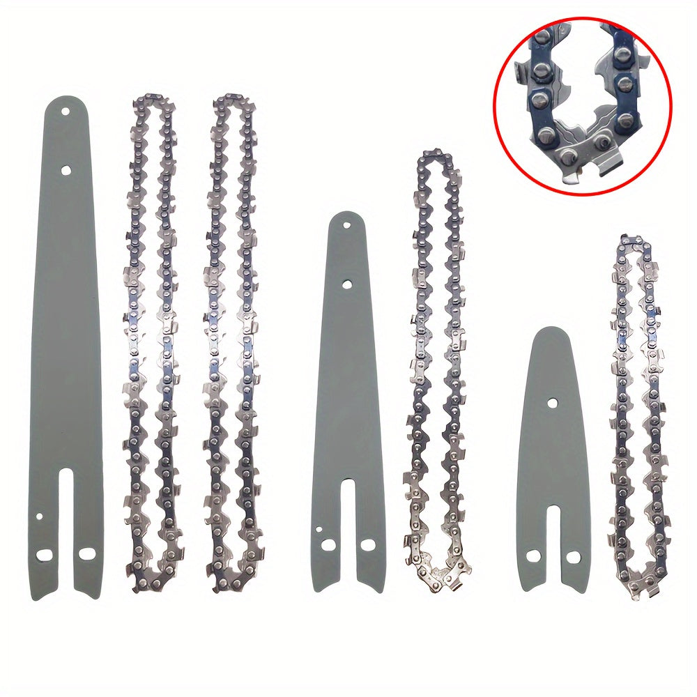 Juego de barra de guía y cadena para motosierra eléctrica mini de 4/6/8 pulgadas, reemplazo para corte de madera