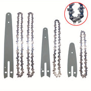 Mini elektr zanjirli arra uchun zanjirli bar to'plami, yog'och kesish uchun. 4/6/8 dyuym zanjirlar va 1/4''P zanjirni o'z ichiga oladi.