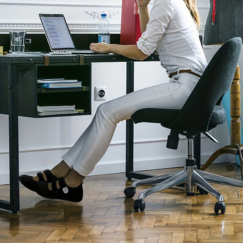 Women Slip-On Shoes Black Fabric Non-Slip Indoor Outdoor Comfort