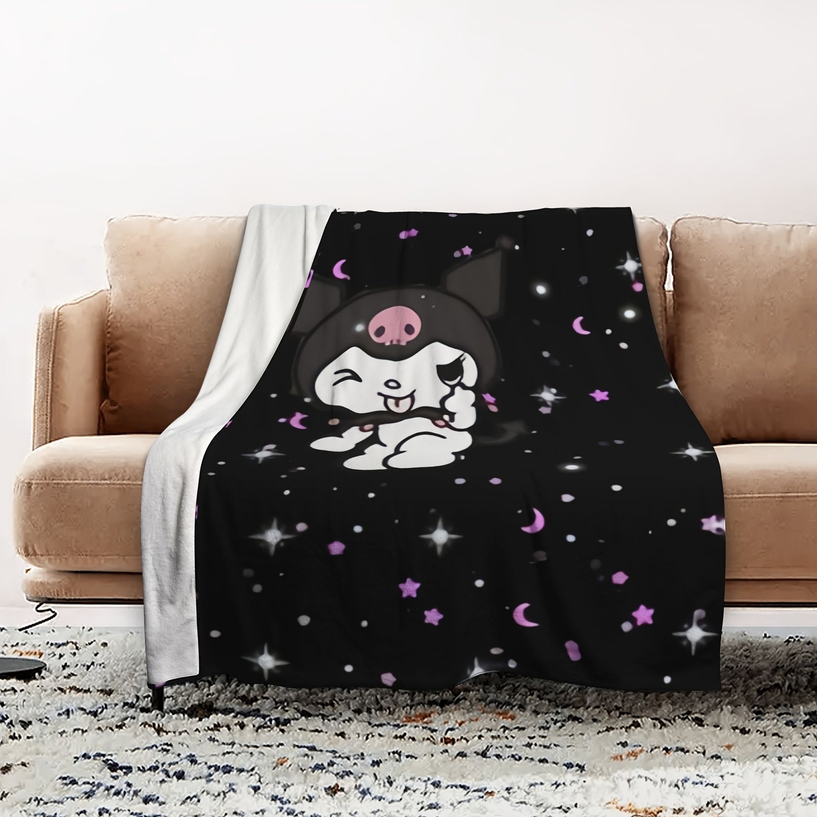 Kids Flannel Blanket Soft Polyester Digital Printed Knitted Cozy Warm Gift