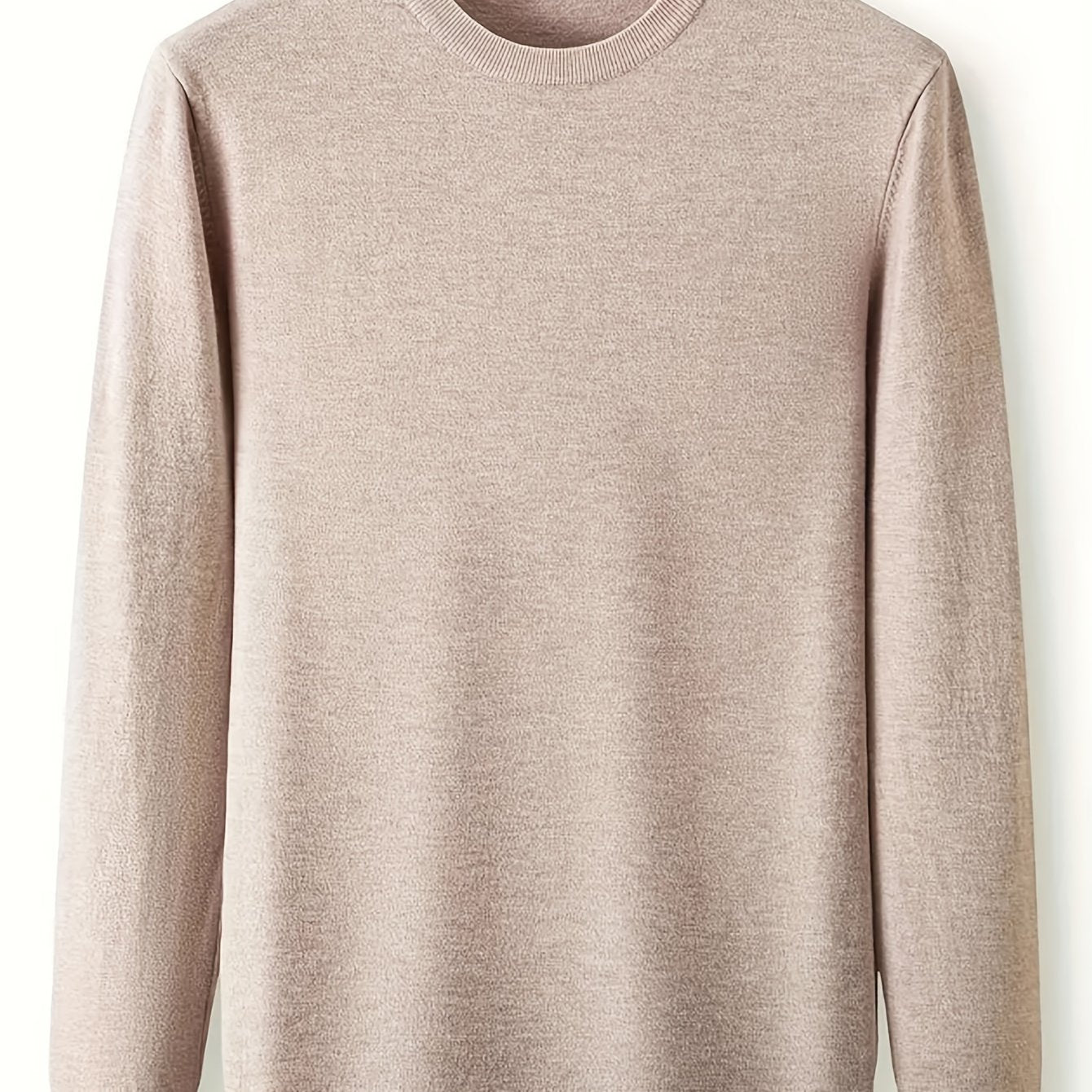Men's Solid Color Knit Sweater Long Sleeve Crew Neck Fall Winter Casual