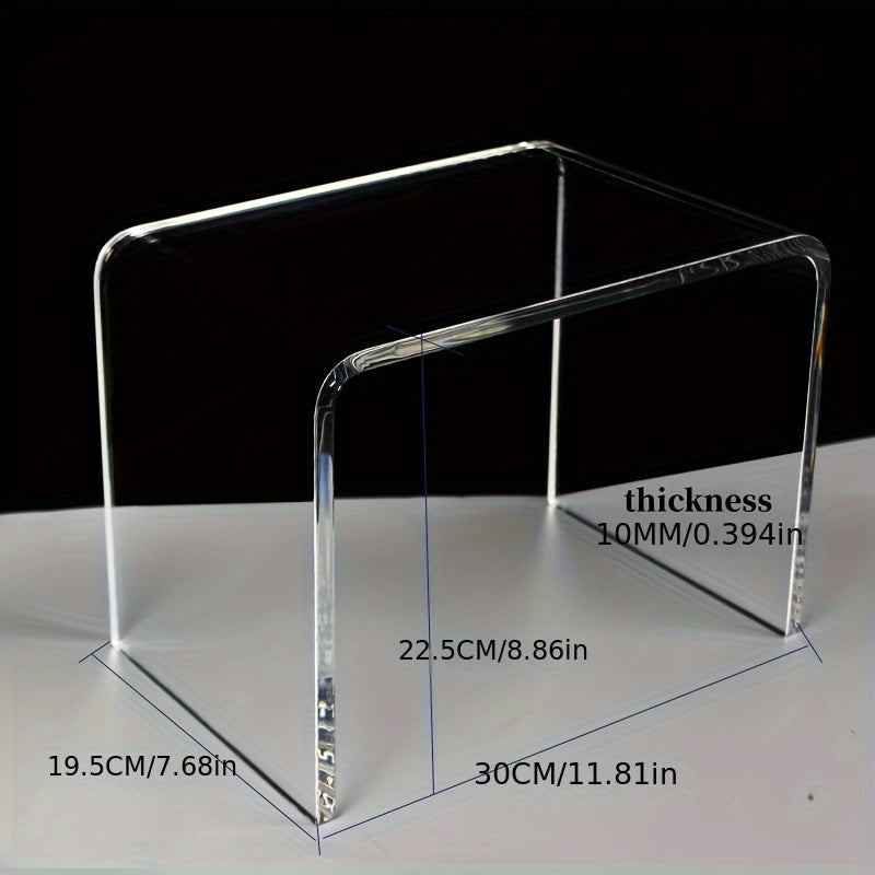 Transparent Acrylic U-Shaped Stool for Kids and Adults, Stylish Footrest