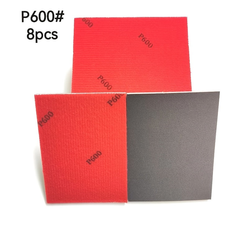 8 Pcs Ultra-Fine Sand Sponge Pads 400-3000 Grit for Wood Metal Dry Wet Sanding
