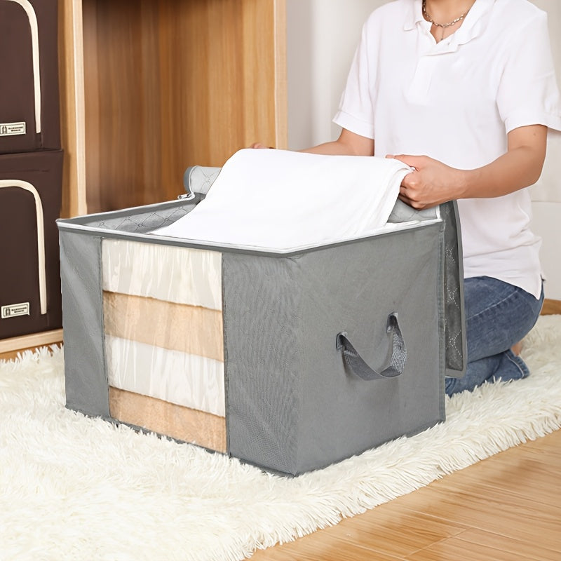 Extra-Large Quilt Storage Bag with Clear Window Foldable Organizer for Bedding