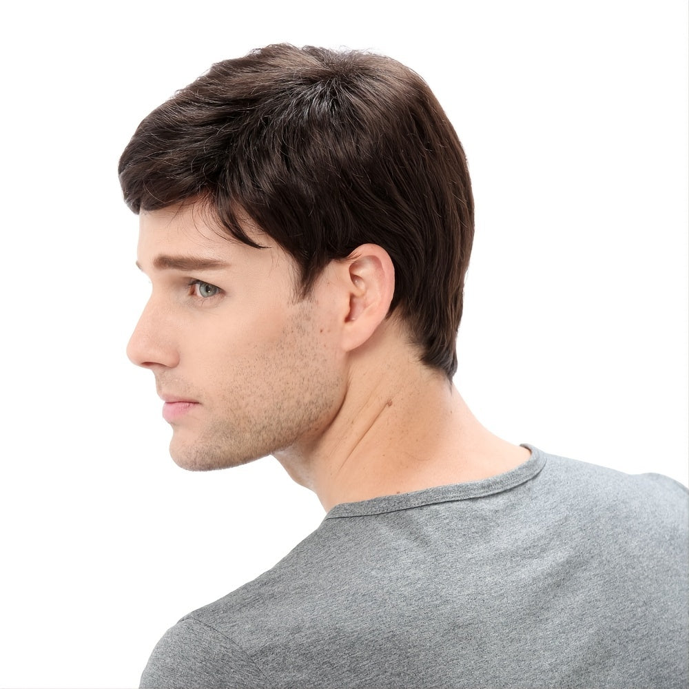 Мужская коричневая короткая кудрявая парик - 1 шт.
