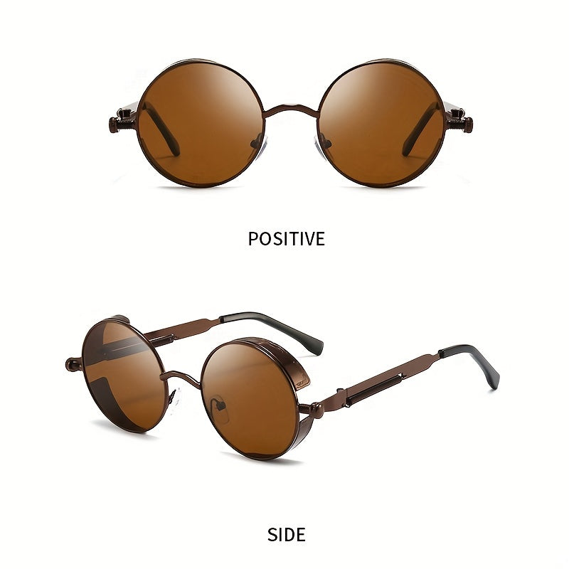 Uniseks Retro Steampunk Rangi Blokli Quyoshdan Himoyalovchi Ko‘zoynaklar Haydash va Moda uchun