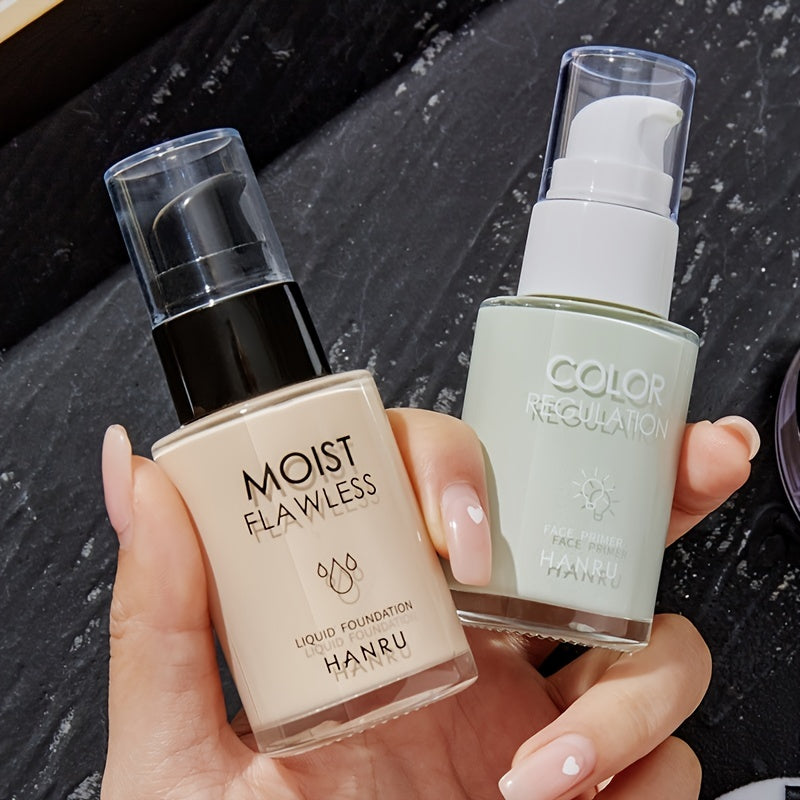 4 Pack Makeup Set with Liquid Foundation Concealer Loose Powder Oil Control for Women