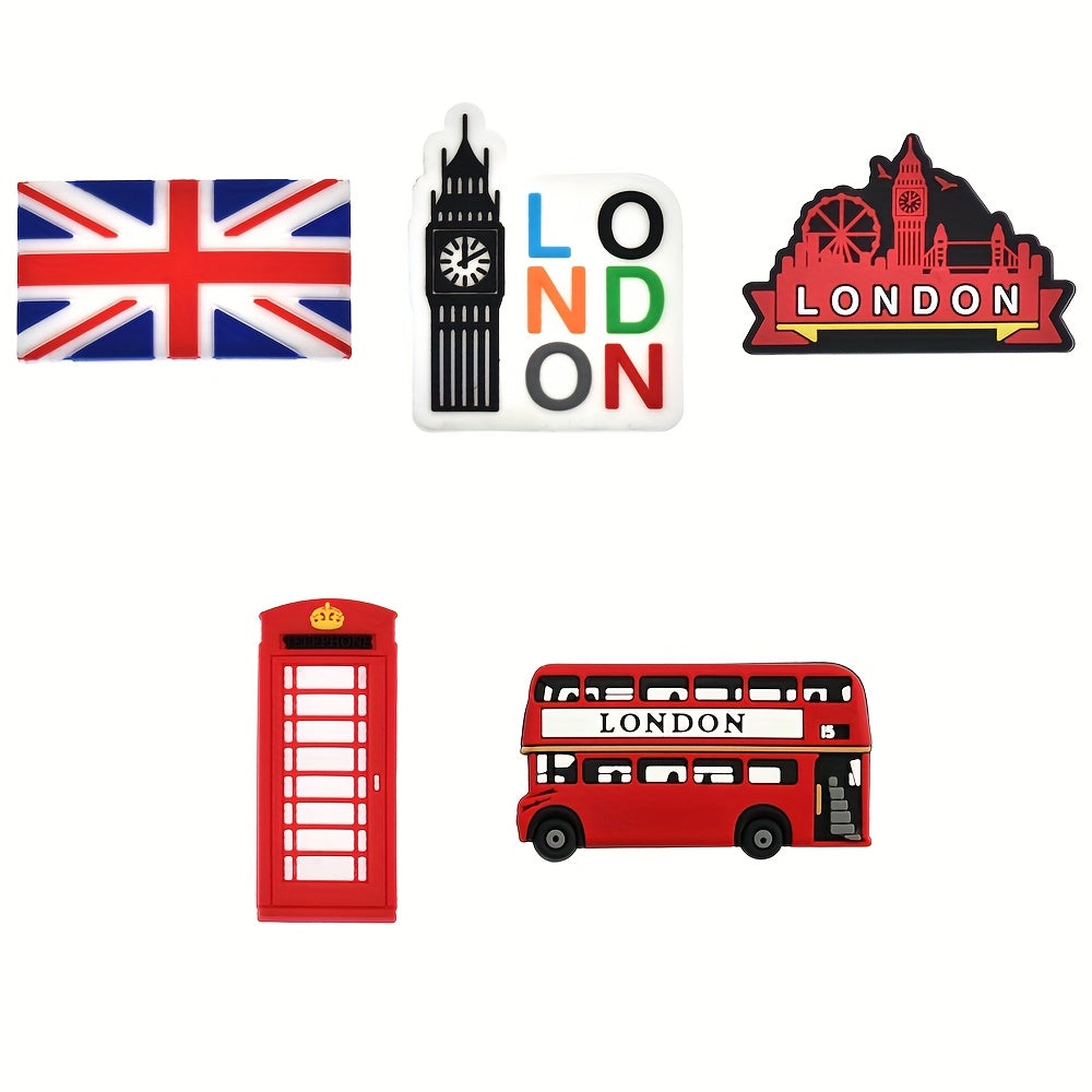 Unisex Plastic London Series Shoe Charms Set Decorative Party Gift