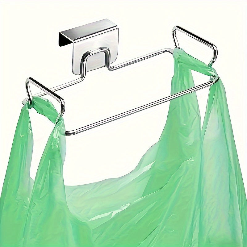Stainless Steel Bag Holder Organizer for Cabinet Door, Hanging Plastic Storage Rack
