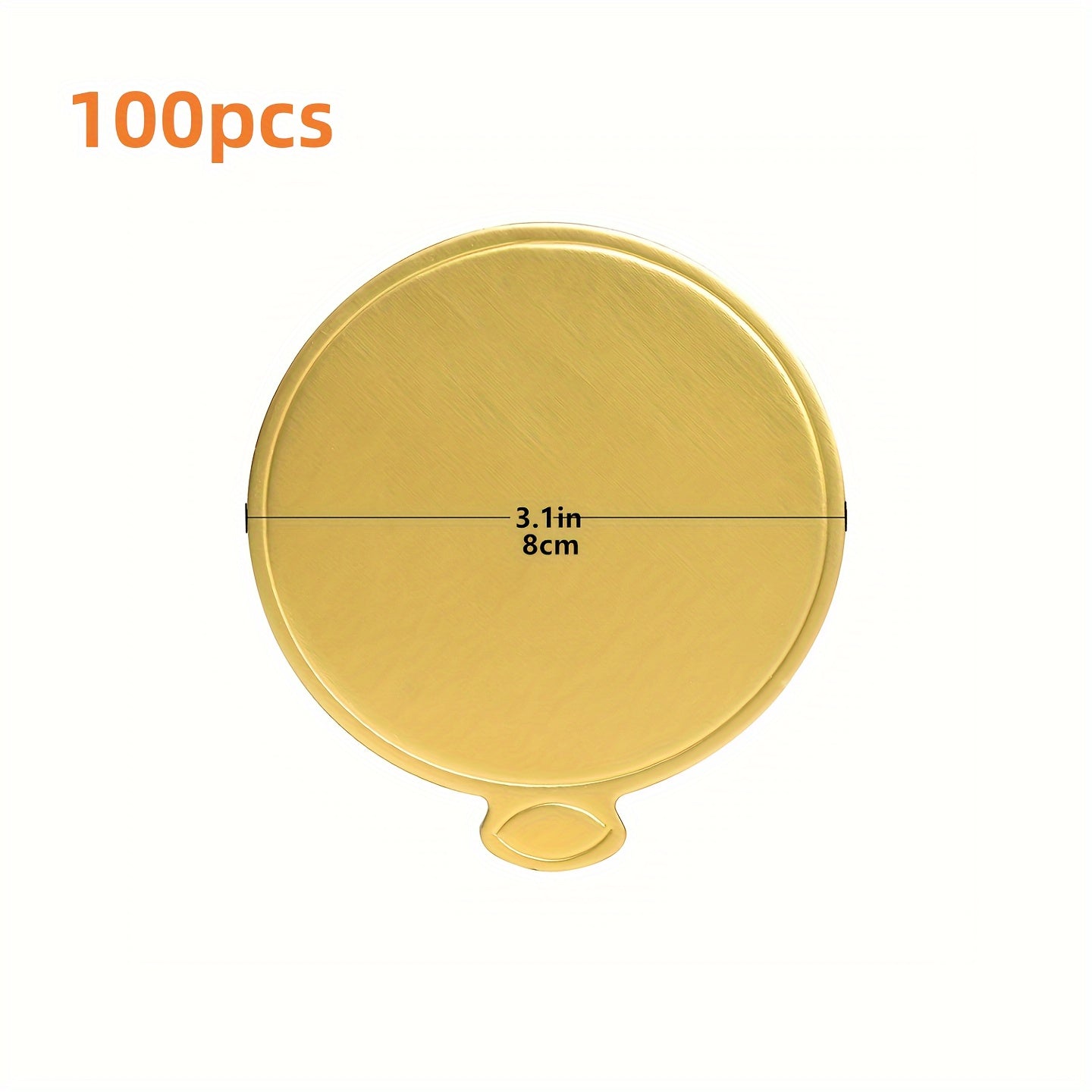 Golden Cardboard Mini Cake Bases 50/100 Round Disposable Cupcake Boards for Desserts