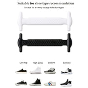 Unisex Silicone No-Tie Shoelaces Set Elastic Quick-Lace for Sneakers