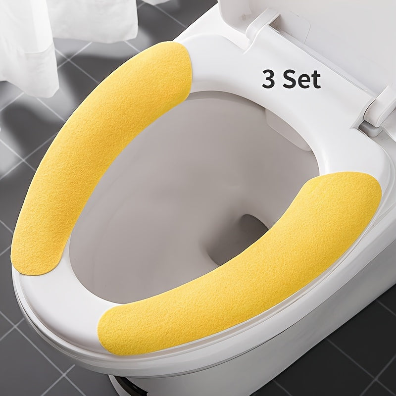 Universal Washable Toilet Seat Cover with Adhesive Non-Slip Mat