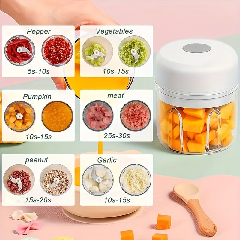 Qayta tiklanadigan sarimsoq maydalagich mini go'sht maydalagich bardoshli oziq-ovqat protsessori