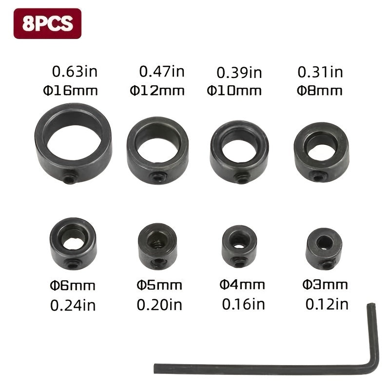 8-Piece Woodworking Drill Locator and Hex Wrench Bit Set for Craftsmen
