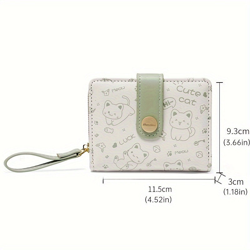 Ayollar uchun Qiziqarli Mushuk Naqshli Hamyon