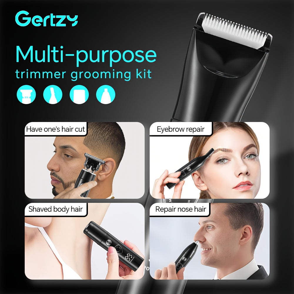 Electric trimmer set with ceramic blades hair clipper nose eyebrow body grooming USB portable charging