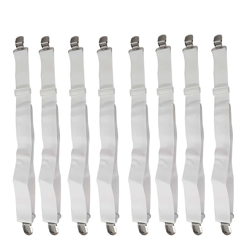 Elastic Bed Sheet Clips Non-Slip Adjustable White Nylon for Mattress Covers Sofa Cushions