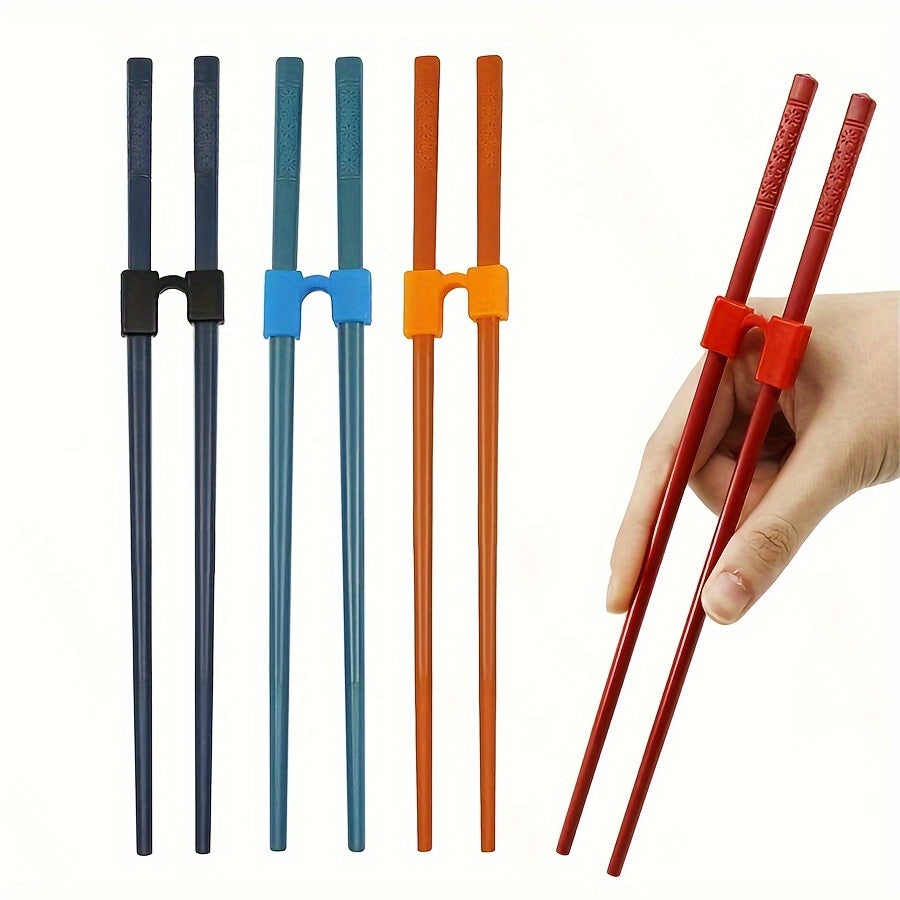Set of 4 Plastic Chopstick Grip Aids for Adults Beginners with Interchangeable Connectors