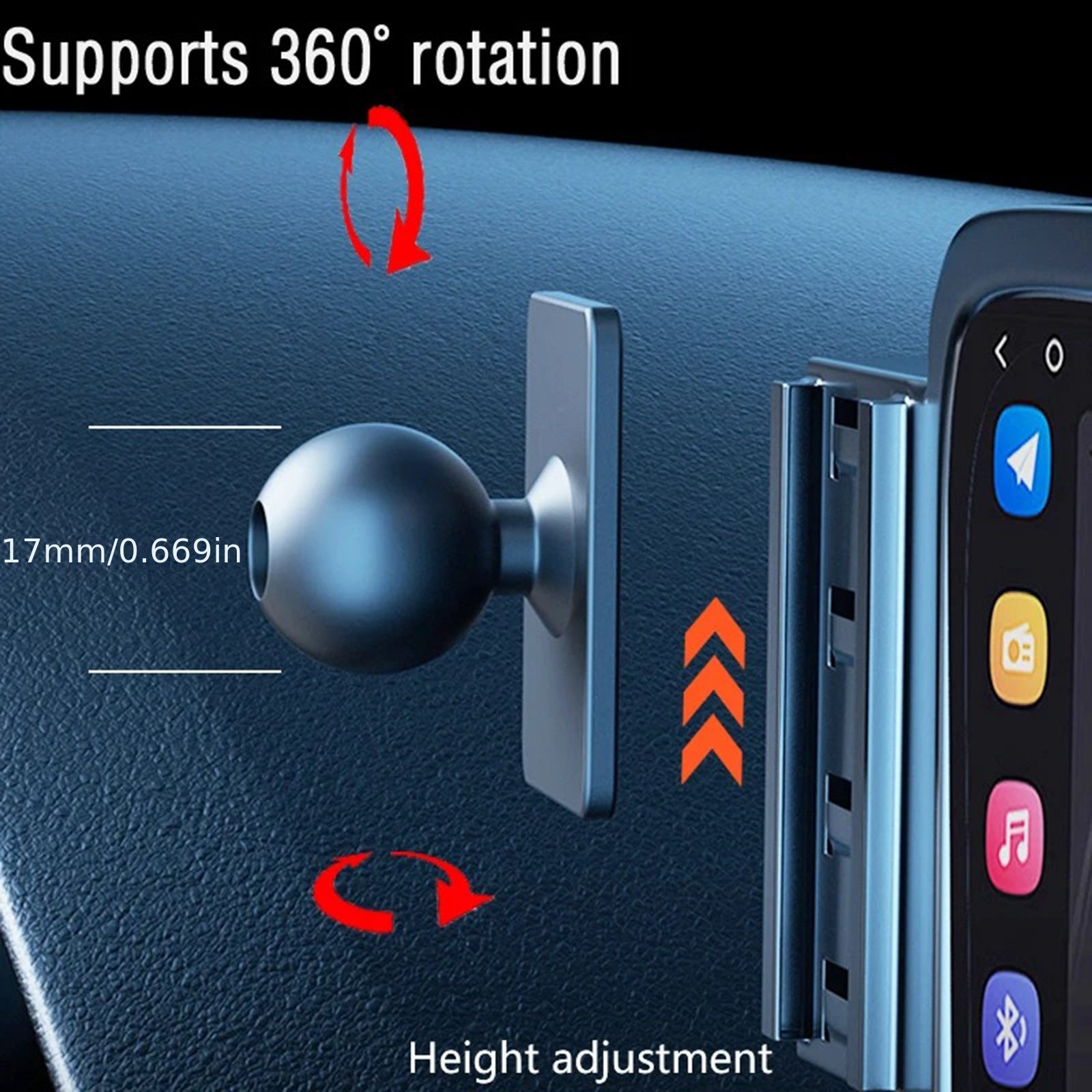 Car Phone Holder Center Screen Fixed Bracket Phone Mount for SUV SUV Guide