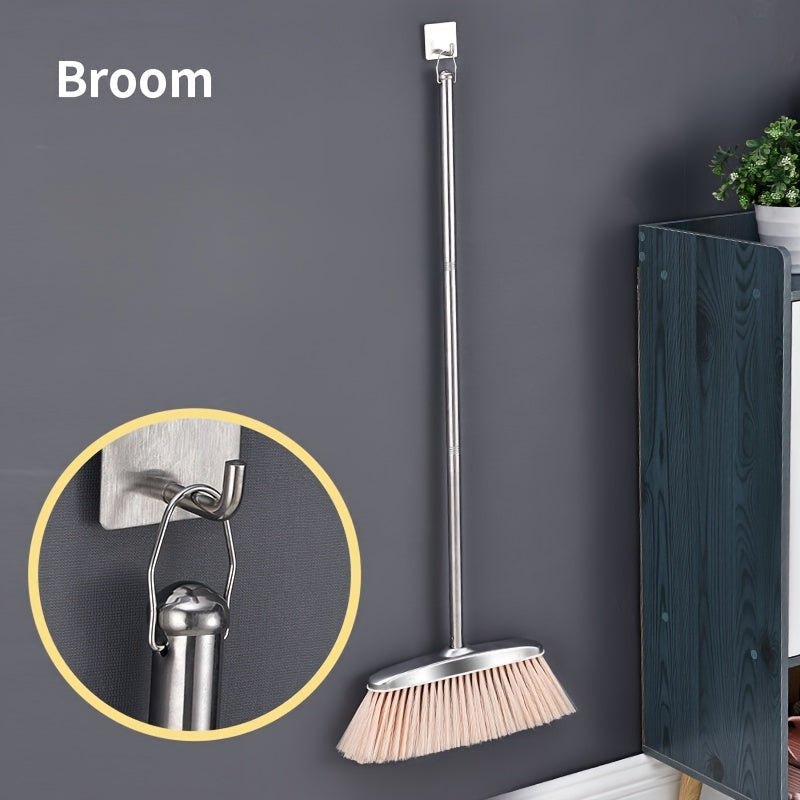 Комплект из двух предметов из нержавеющей стали: комбо веник и совок для домашней уборки, использования в общежитии или для уборки мусора