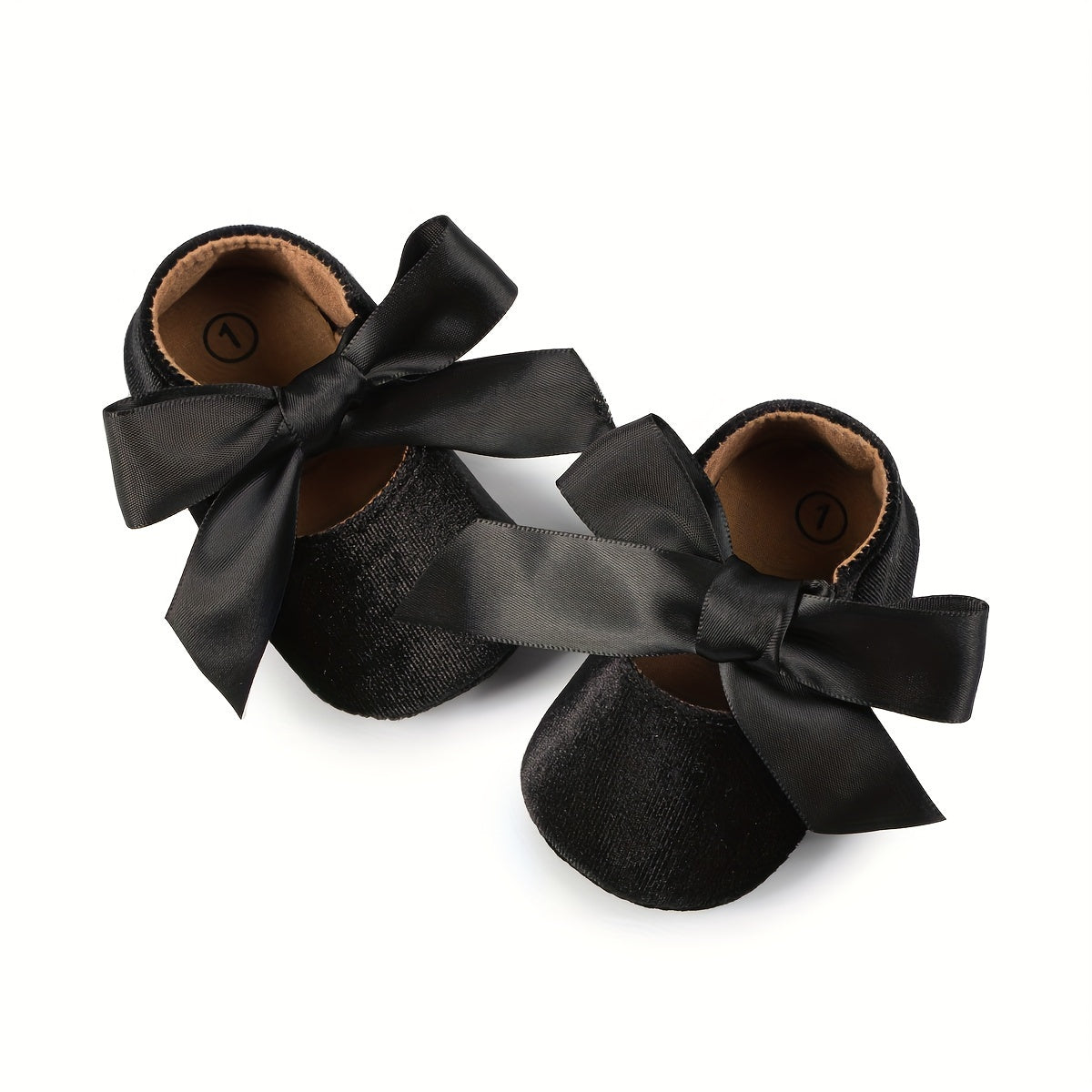 Infant Baby Girls Soft Sole Mary Jane Flats with Bowknot and Rubber Sole