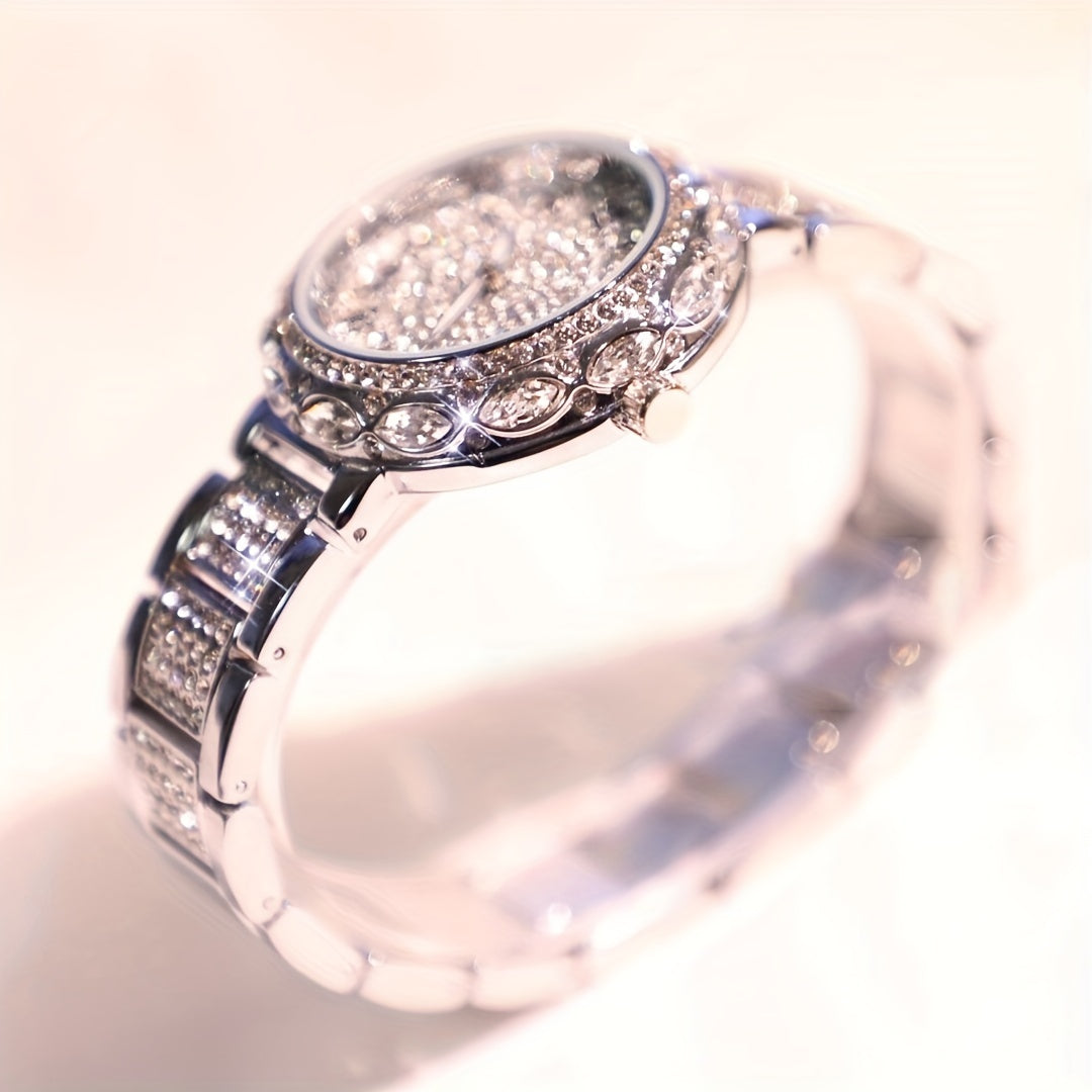 Women's Roman Numeral Bracelet Watch with Rhinestone and Quartz