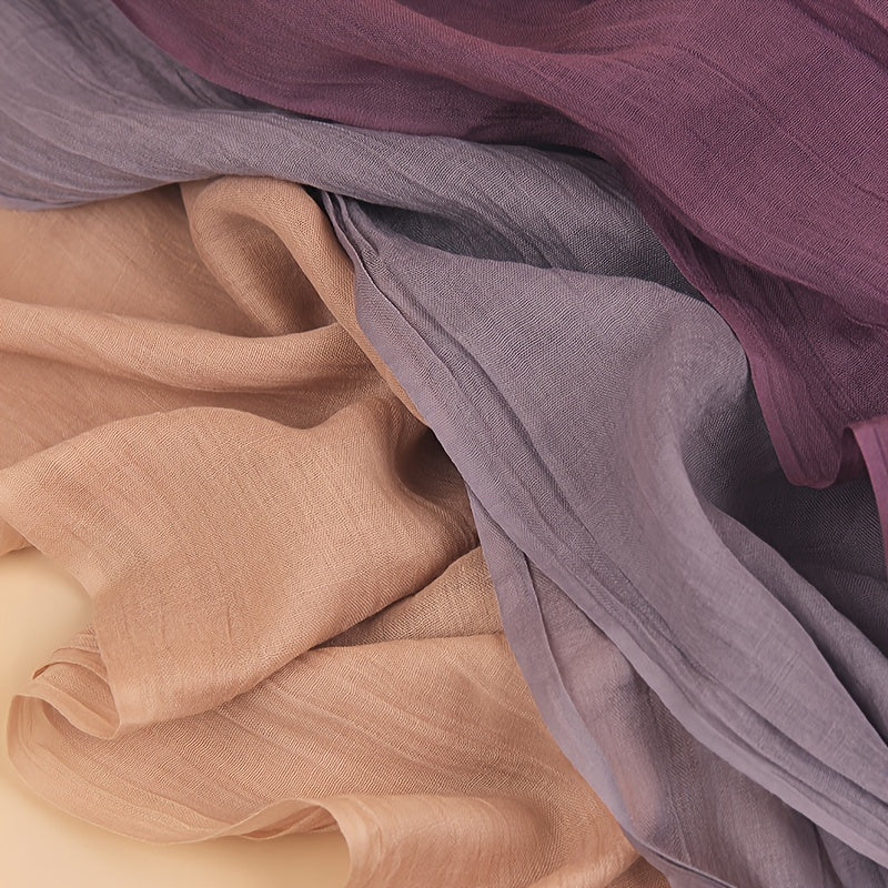 Women's Lightweight Solid Color Scarf Shawl Breathable Soft Polyester Sun Protection