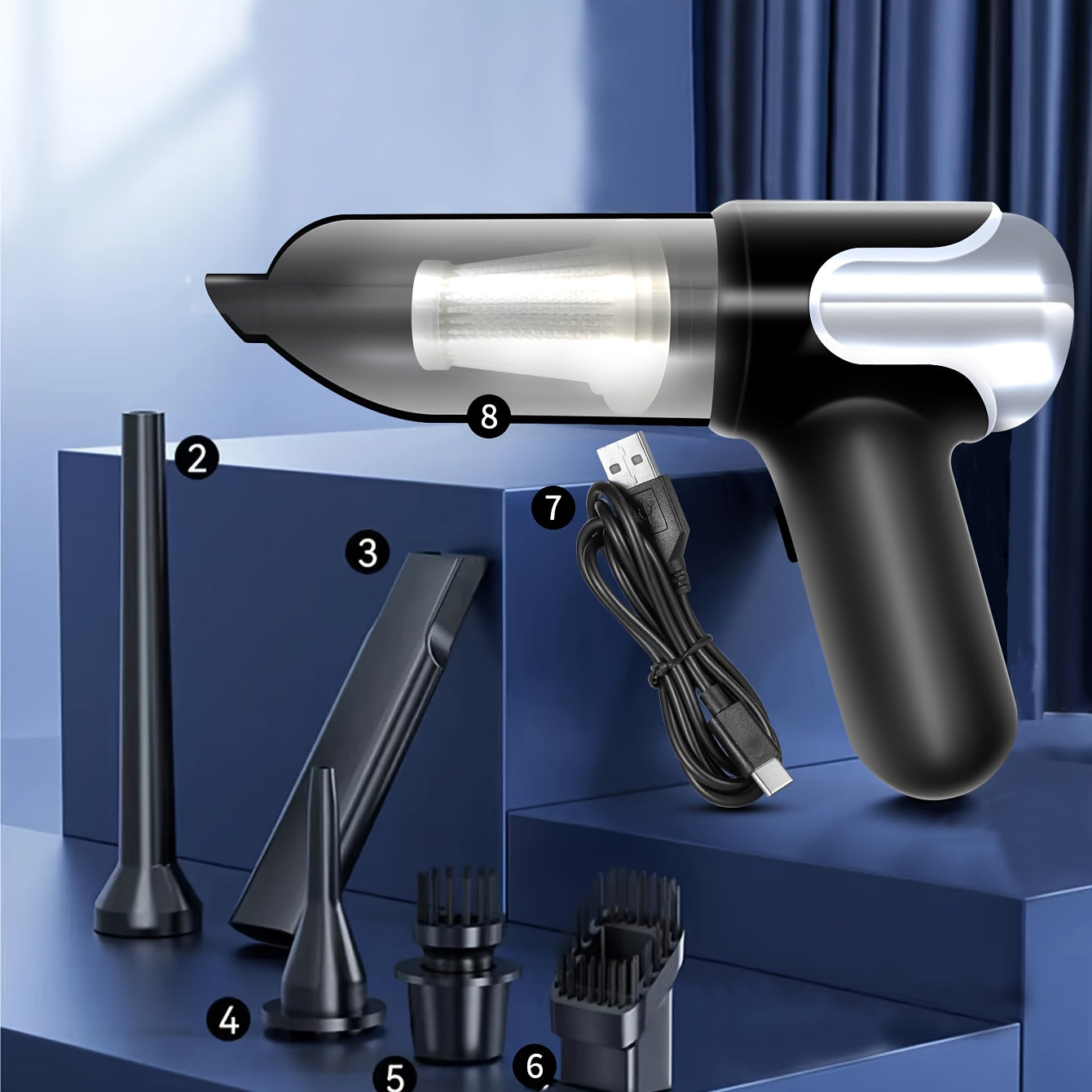 Handheld Wireless High-Power Vacuum Cleaner for Car and Home Cleaning