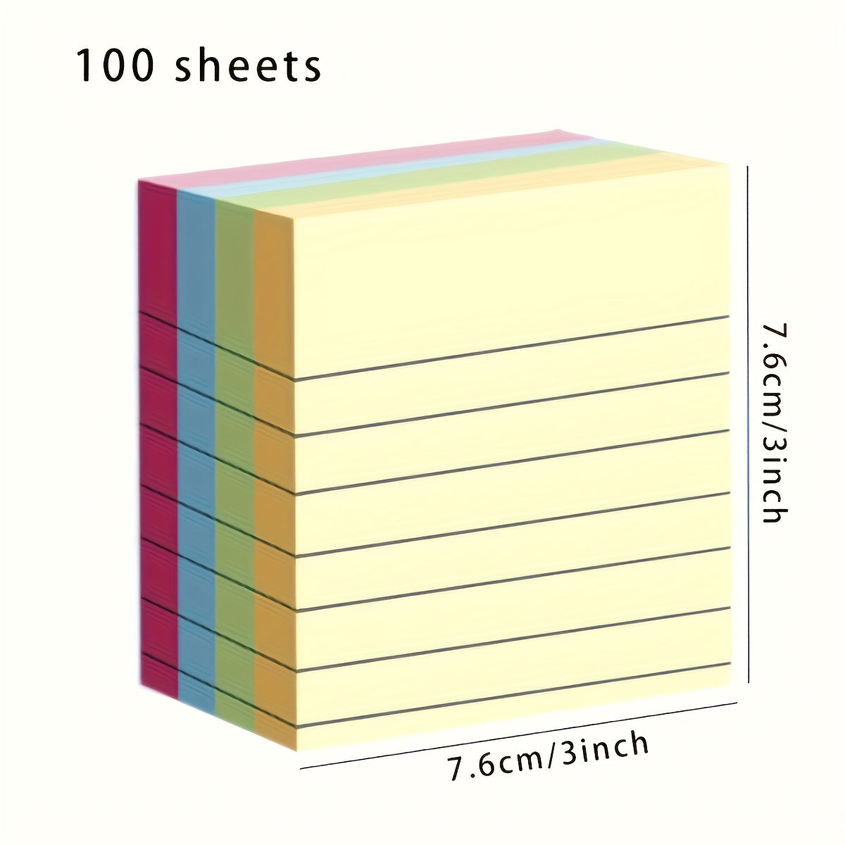 100-Sheet Sticky Note Pad with 4 Colors Compact Office School Supplies