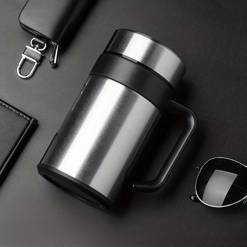 Insulated Travel Mug 400ml Stainless Steel Vacuum Coffee Cup with Handle