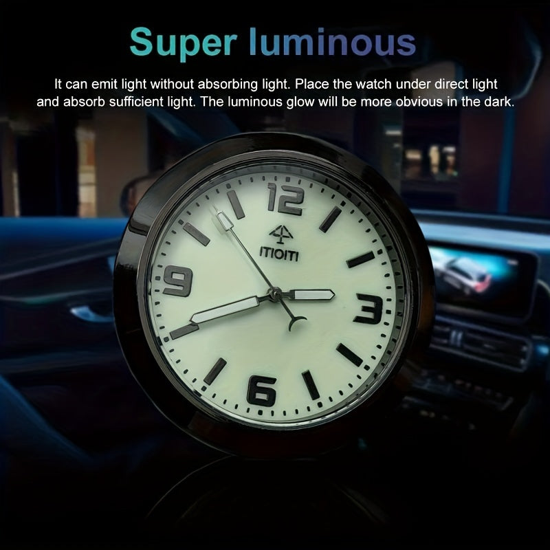 Car Dashboard Mini Clock, Quartz Analog, Luminous, Decorative Clock