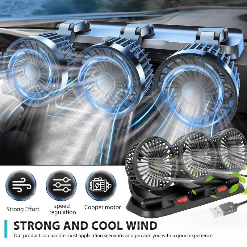 USB Fan with 2-Speed Adjustable 5V 15W Car and Home Use Portable Table Fan