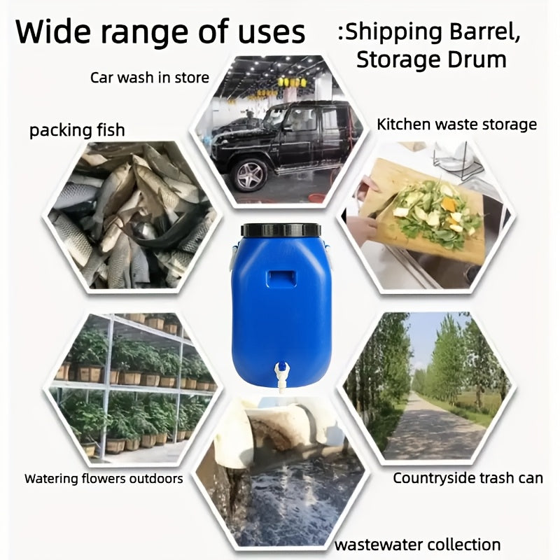 Cubo de plástico HDPE de 25L de alta resistencia con tapa segura para limpieza y uso en exteriores
