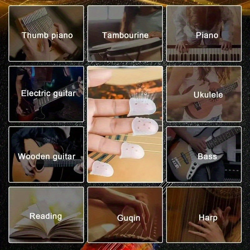 Набор из 10 силиконовых защитных накладок для пальцев гитары для начинающих и ремонта