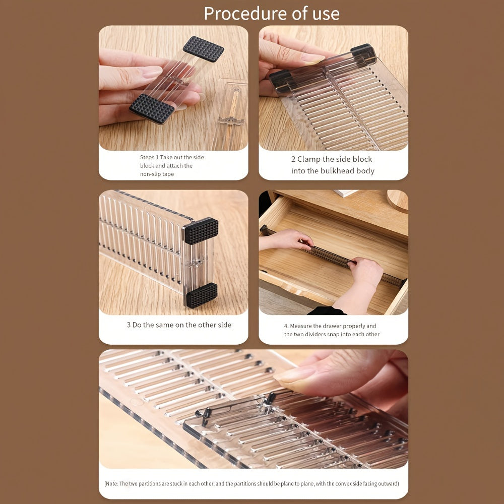 Adjustable Drawer Dividers for Underwear and Socks Non-Slip Space-Saving Storage Organizer