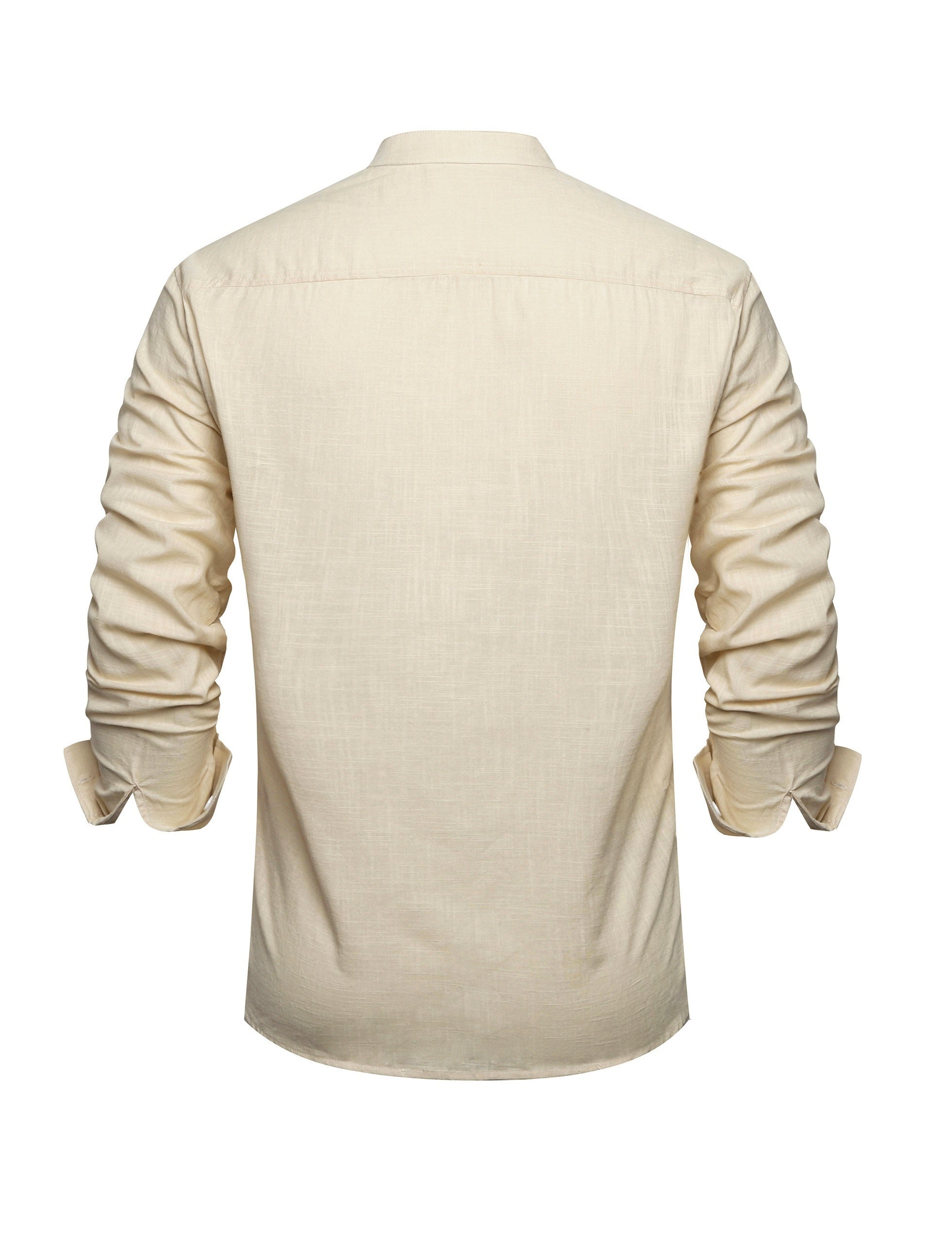 Plus Size Men's Cotton Henley Shirt Long Sleeve Casual Vacation Solid Color